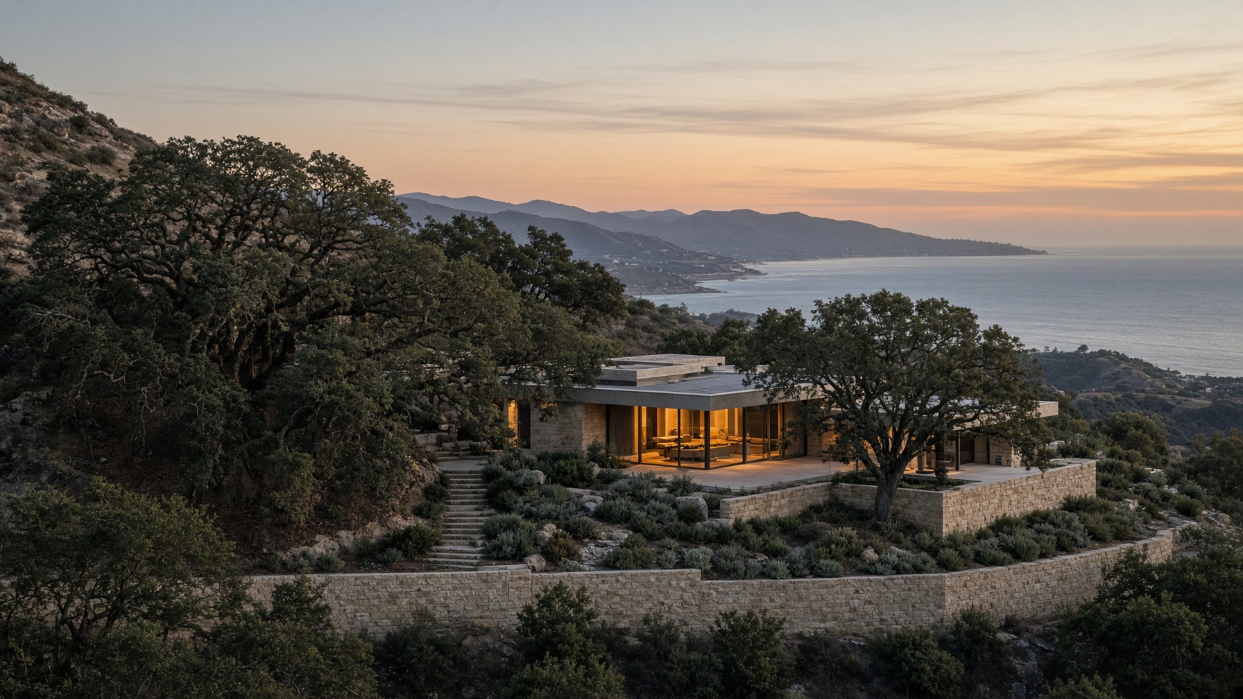 Hillside estate above the Pacific near Ventura
